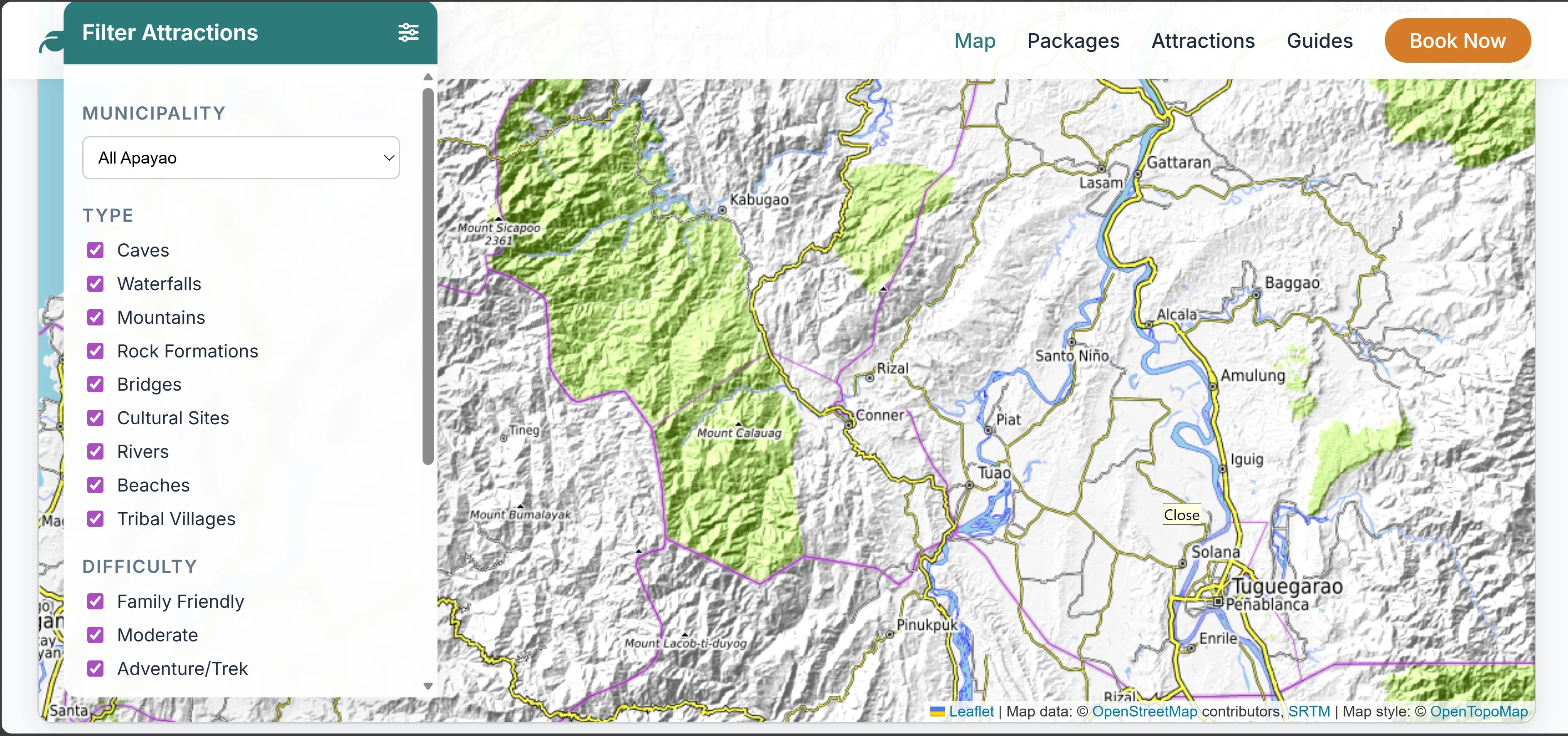 Interactive map preview